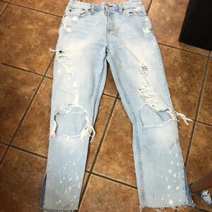 Abercrombie Fitch Distressed Light Blue Jeans Size 2